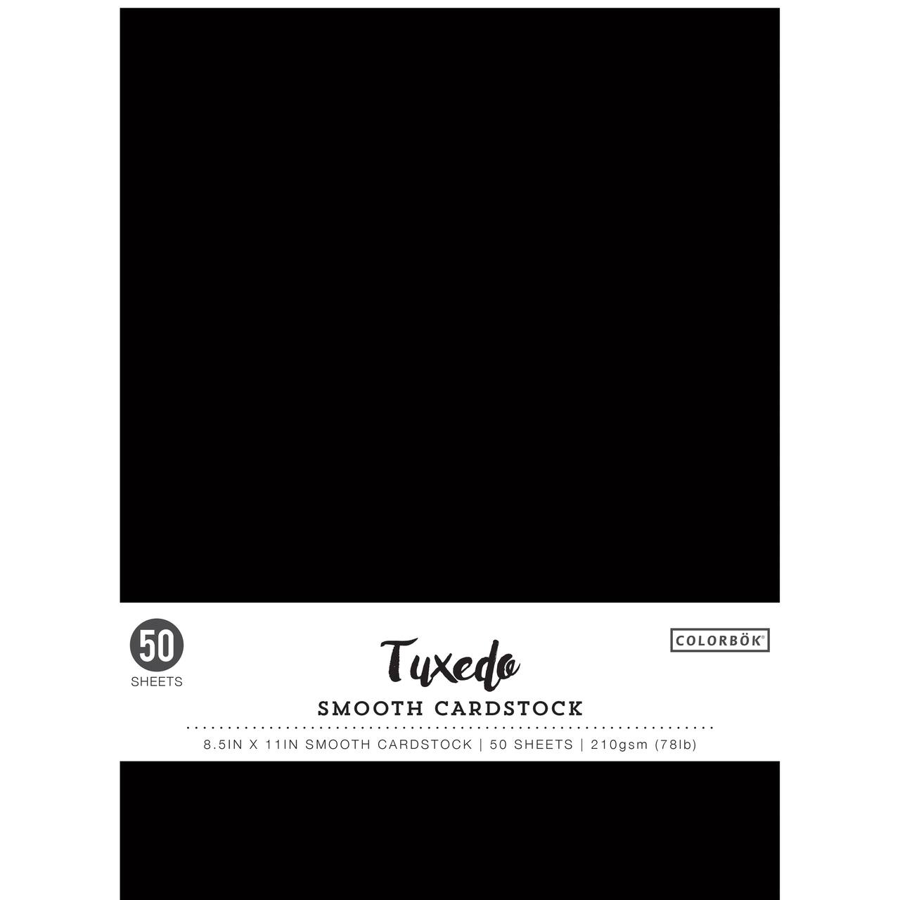 Colorbok® Tuxedo 8.5" x 11" Smooth Cardstock, 50ct.